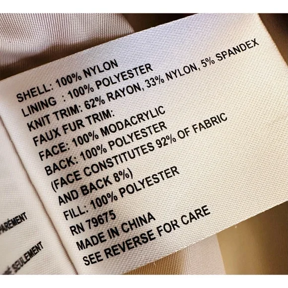 Michael Kors Faux Fur Trim Hooded Puffer Coat / Jacket Size Small Tan. - Picture 11 of 12